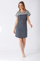 Hajo nachthemd donkerblauw en stippen