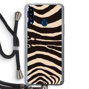 Arizona Zebra: Samsung Galaxy A20s Transparant Hoesje met koord