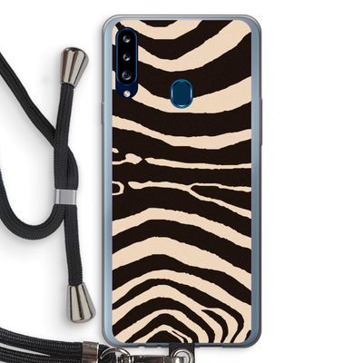 Arizona Zebra: Samsung Galaxy A20s Transparant Hoesje met koord
