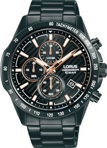 Lorus RM399HX9 Horloge Chronograaf staal-carbon zwart 43 mm