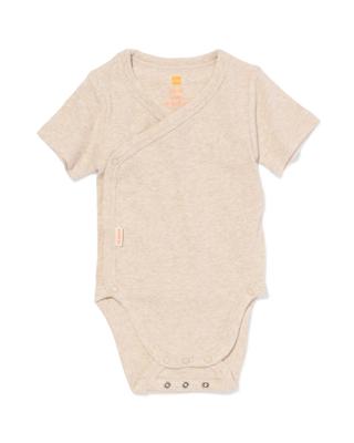 051 Newborn Meegroei Overslagromper Bamboe Rib Zand (zand)