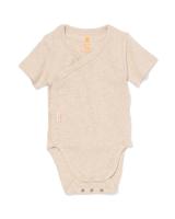 051 Newborn Meegroei Overslagromper Bamboe Rib Zand (zand)