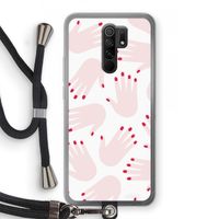 Hands pink: Xiaomi Redmi 9 Transparant Hoesje met koord