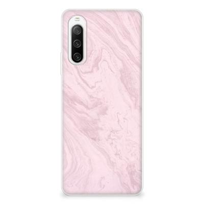 Sony Xperia 10 IV | TPU | Siliconen hoesje | Marble Pink - Origineel Cadeau Vriendin