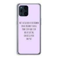 Zelfvertrouwen: Oppo Find X3 Transparant Hoesje