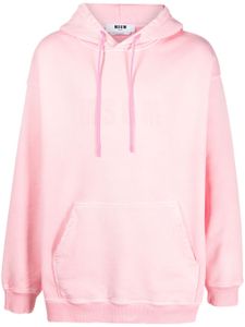 MSGM hoodie à logo ton sur ton imprimé - Rose