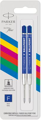 Parker Eco vulling voor balpen, fijn, blauw, blister van 2 stuks