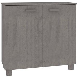 The Living Store HAMAR Dressoir - Massief grenenhout - Lichtgrijs - 85 x 35 x 80 cm - 2 deuren