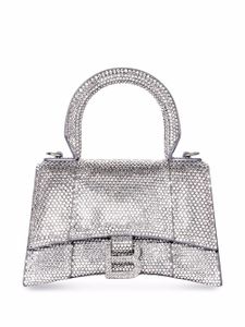 Balenciaga sac à main Hourlgass à ornements en cristal - Gris