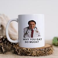 grappige mok - witte keramische koffiekop van 11oz - waarom je zoveel hilarische dokterscadeau eet - medische humor voor professionals in de gezondheidszorg Lightinthebox