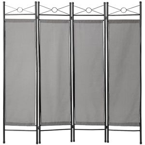 tectake - room divider Ruimtedeler kamerscherm grijs - 403555