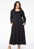 Yoek Maxi jurk COCO | Zwart | Maat 50/52