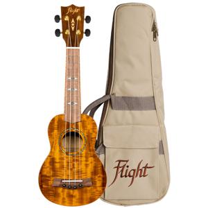 Flight Supernatural Series DUS445 Glossy Acacia sopraan ukelele met gigbag