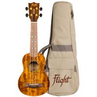 Flight Supernatural Series DUS445 Glossy Acacia sopraan ukelele met gigbag - thumbnail