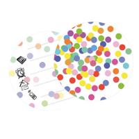 Haza Witbaard Uitnodigingen confetti, 6st.