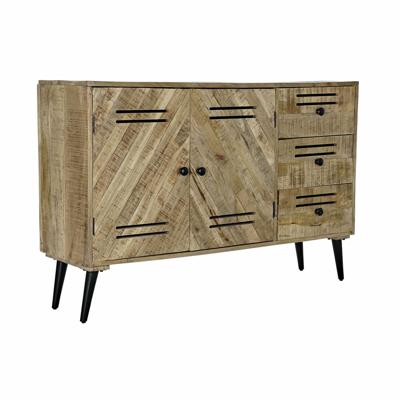 Dressoir DKD Home Decor Zwart Metaal Mangohout (140 x 40 x 93 cm)