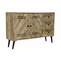 Dressoir DKD Home Decor Zwart Metaal Mangohout (140 x 40 x 93 cm)