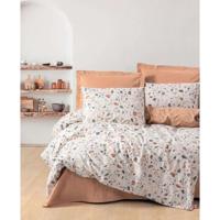 Beddengoedset - 1 dekbedovertrek 220 x 240 cm + 2 kussenslopen 60 x 60 cm - 100% katoen - Karamel