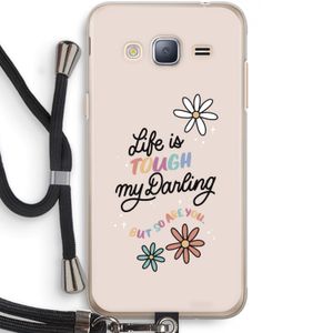 Tough Life: Samsung Galaxy J3 (2016) Transparant Hoesje met koord