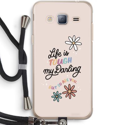Tough Life: Samsung Galaxy J3 (2016) Transparant Hoesje met koord