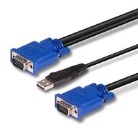 LINDY KVM Adapter [1x VGA - 1x VGA, USB-A] 1.00 m Zwart, Blauw - thumbnail