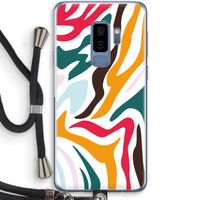 Colored Zebra: Samsung Galaxy S9 Plus Transparant Hoesje met koord