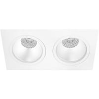 Spot Armatuur GU10 - Pragmi Shift Pro - GU10 Inbouwspot - Vierkant - 2-lichts - Wit - Aluminium - 210mm