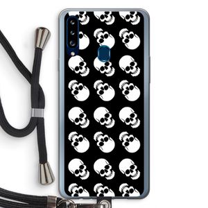 Musketon Skulls: Samsung Galaxy A20s Transparant Hoesje met koord