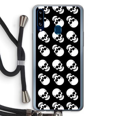 Musketon Skulls: Samsung Galaxy A20s Transparant Hoesje met koord