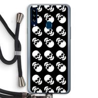 Musketon Skulls: Samsung Galaxy A20s Transparant Hoesje met koord
