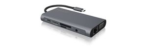 ICY BOX IB-DK4040-CPD notebook dock & poortreplicator Bedraad USB 3.2 Gen 1 (3.1 Gen 1) Type-C Antraciet, Zwart