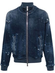 DSQUARED2 veste bomber en jean à logo imprimé - Bleu