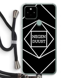 Negenduust geometrisch: Pixel 5 Transparant Hoesje met koord