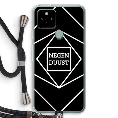 Negenduust geometrisch: Pixel 5 Transparant Hoesje met koord