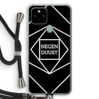 Negenduust geometrisch: Pixel 5 Transparant Hoesje met koord