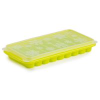 Tray met Flessenhals ijsblokjes/ijsklontjes staafjes vormpjes 10 vakjes kunststof groen - IJsblokjesvormen