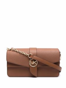 Michael Kors sac porté épaule en cuir à plaque logo - Marron