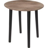 Bijzettafel - rond - hout look - zwarte poten - 40 cm