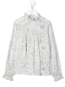 Chloé Kids blouse imprimée à volants - Vert