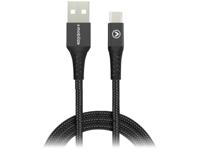 Mobilize Mobilize Strong Nylon Cable USB to USB-C 2m. 15W Black