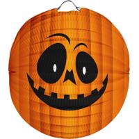 Halloween Ronde pompoen lampion - 22 cm - trick or treat - versiering - Bollampion