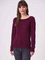 Basic fijngebreide boothals trui van biologisch cashmere