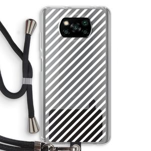 Strepen zwart-wit: Xiaomi Poco X3 NFC Transparant Hoesje met koord