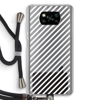 Strepen zwart-wit: Xiaomi Poco X3 NFC Transparant Hoesje met koord