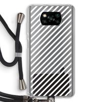 Strepen zwart-wit: Xiaomi Poco X3 NFC Transparant Hoesje met koord
