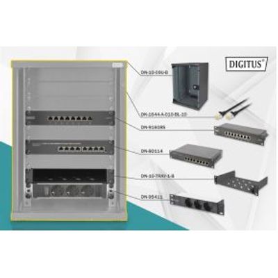 Digitus DN-10-SET-2-B rack 9U Vrijstaande rek Zwart