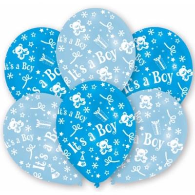 Geboorte baby thema ballonnen - blauw - jongen - 6x stuks - Feestartikelen - versiering