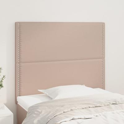 Hoofdborden 2 st 90x5x78/88 cm kunstleer cappuccinokleurig