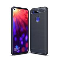 Geborsteld textuur Carbon Fiber schokbestendig TPU Case voor Huawei Honor weergave 20 (marineblauw)