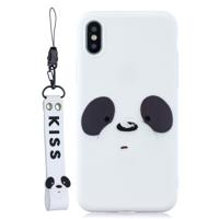 Vloeibare siliconen schokbestendige volledige dekking beschermende shell voor iPhone X/XS (Feather Panda)